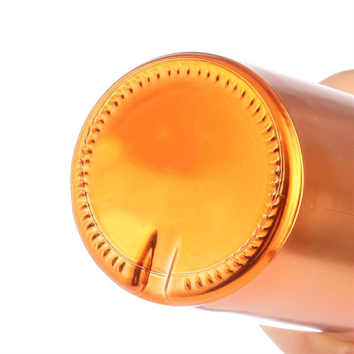 Golden Color Round Long Neck Wine Bottle
